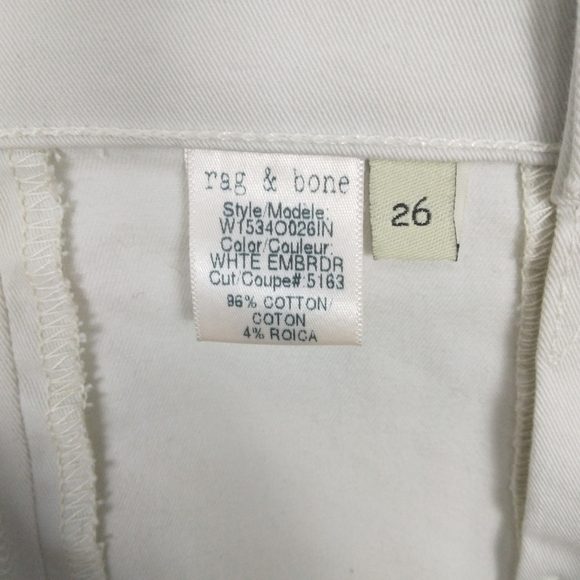 Rag & Bone Skinny Jeans With Geometric Embroidery Accent Size 26 - Picture 10 of 11